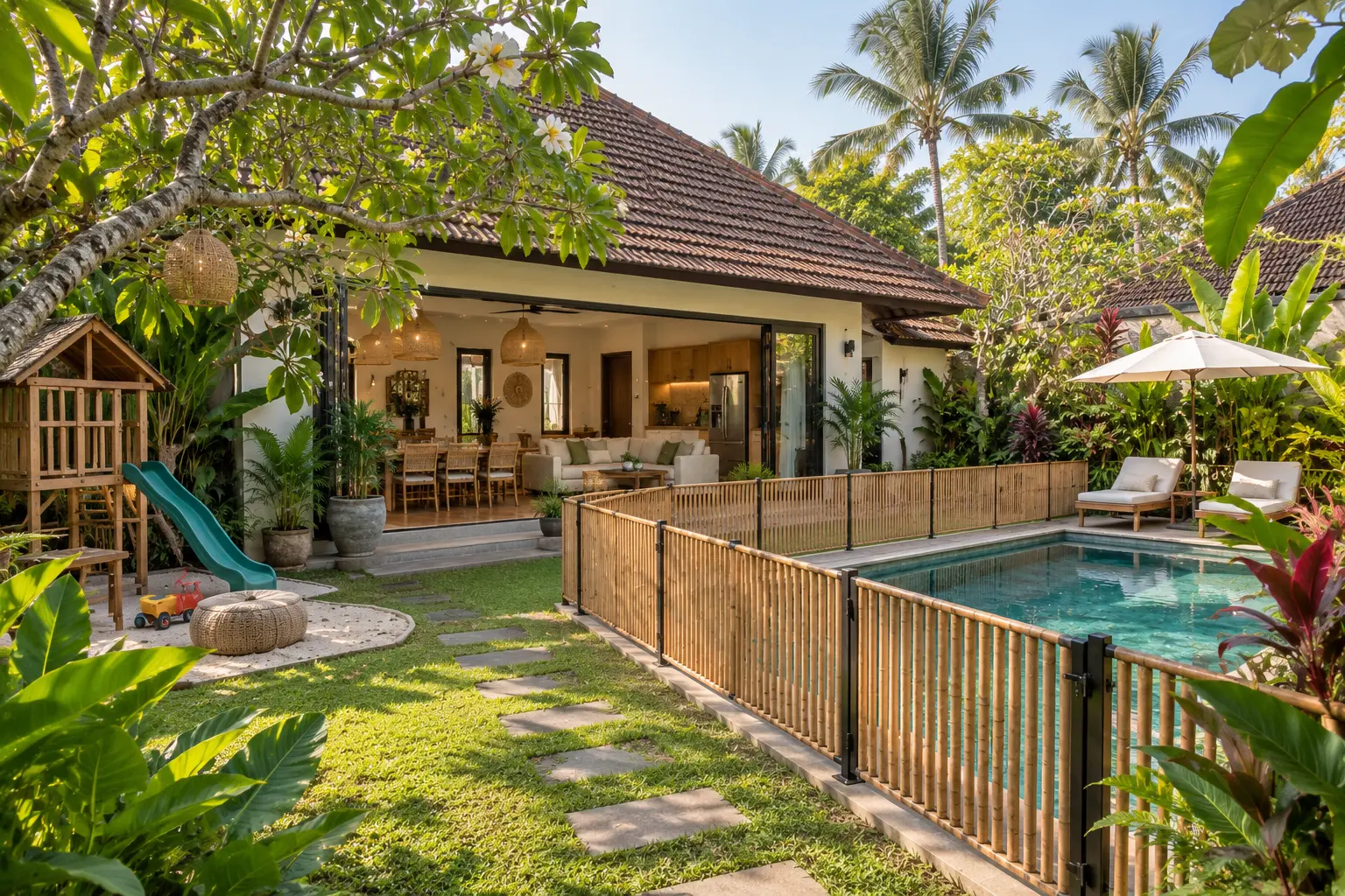 Family villa in Bali with private pool and children's play area